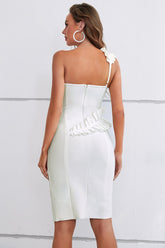 Saly Ruffled One Shoulder Bandage Dress Ins Street